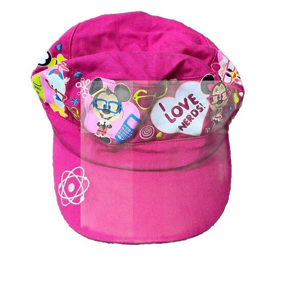 DISNEY PARKS Hat Cap Youth Adjustable Pink I Love Nerds Mickey & Friends Pink - Picture 2 of 10